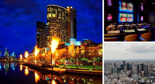 Crown pokies Melbourne casino slot machines gaming floor with modern electronic poker machines in Australia